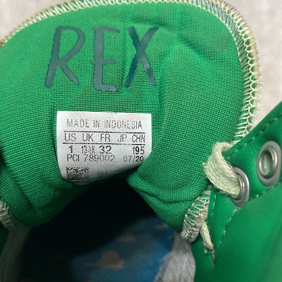 Adidas X Disney Pixar Toy Story Rex Green Dinosaur High Top Sneakers Size 1 - Picture 7 of 8